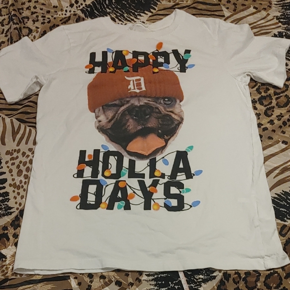 ✅$5 Add On H&M Happy Holla Days White T-Shirt Sz Youth 12-14